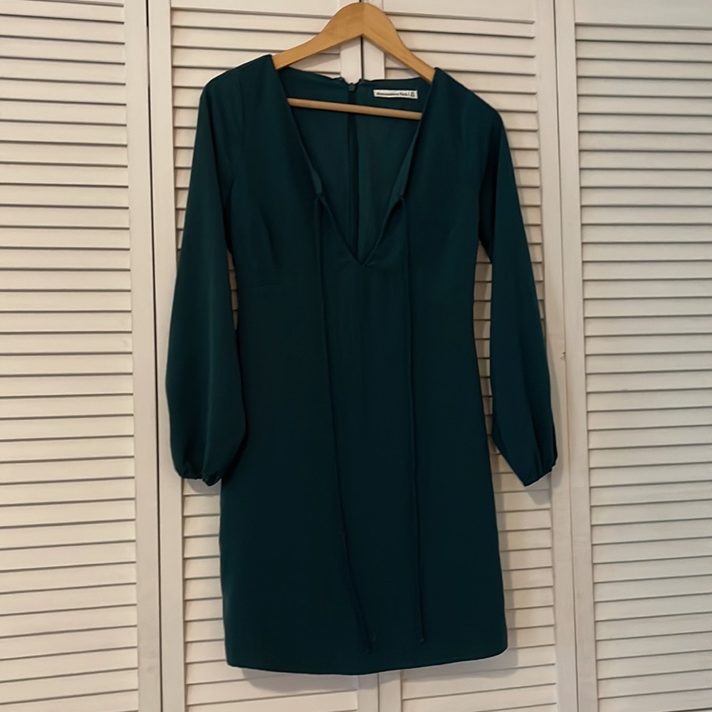 Forest Green Long sleeve Airy Abercrombie and Fitch Dress